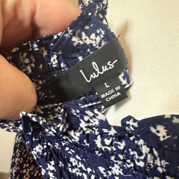Lulus Maxi Floral Peasant Dress Smocked Short Bell Sleeve Size Large Cottage - Picture 6 of 10